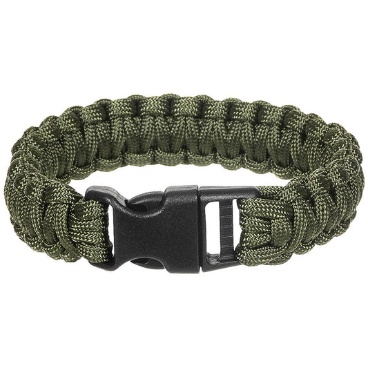 Armband, Paracord, oliv mit Clipverschluss