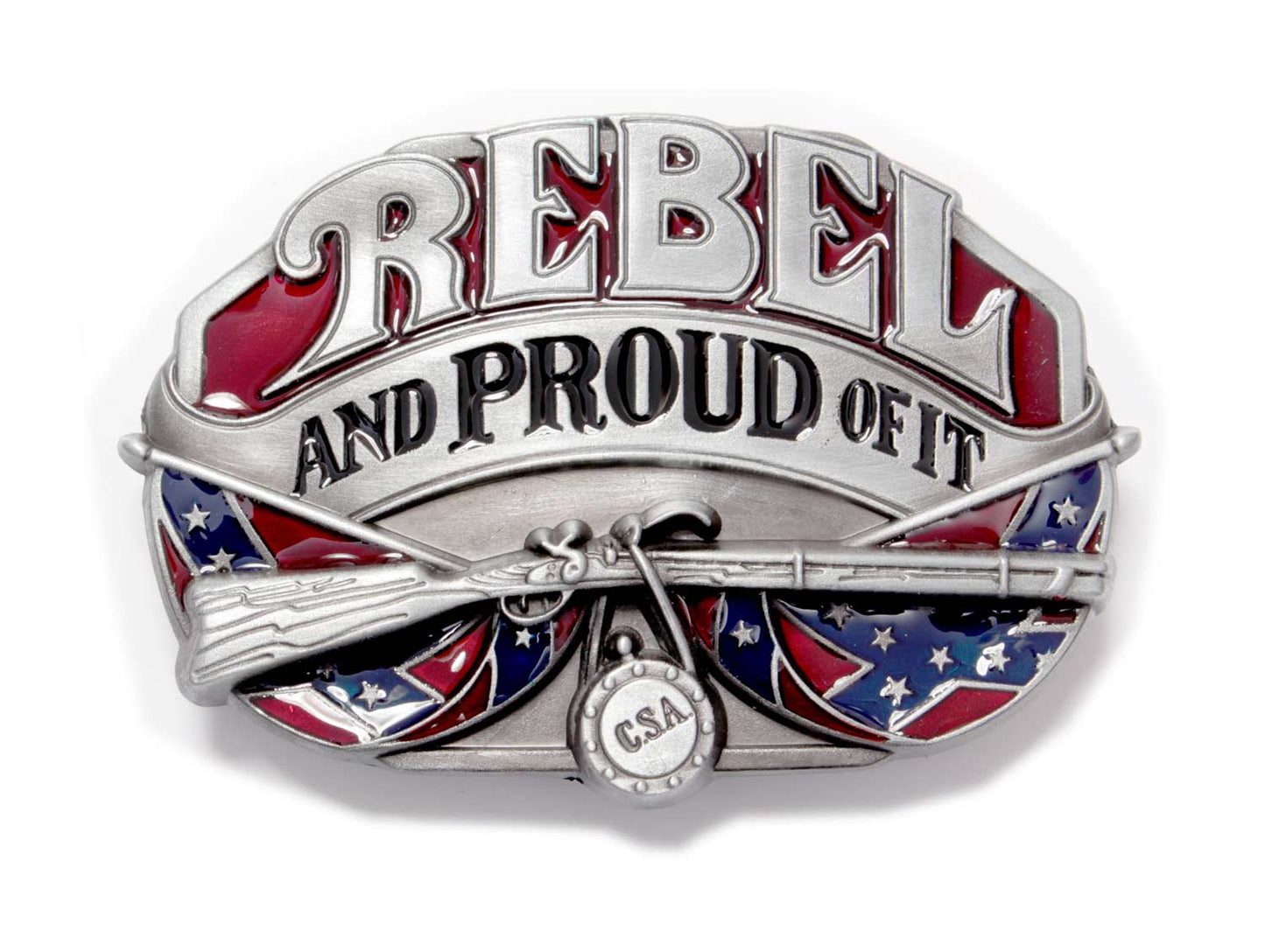 Gürtelschnalle Rebel Proud 10 x 7cm