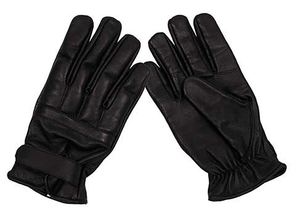 Lederhandschuhe, schwarz, mit Quarzsandfüllung, Security,