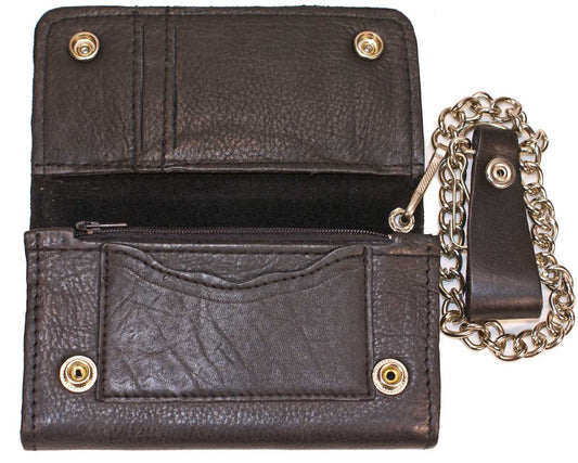 Biker,Trucker Wallet, Geldbörse "Ride Hard - Die Free, Rindsleder schwarz