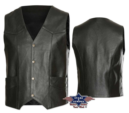 Herren Rindslederweste, Bikerweste Western Weste Stars&Stripes