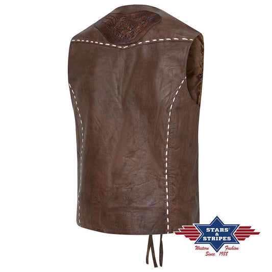 Edle Rindsleder Western Biker Weste