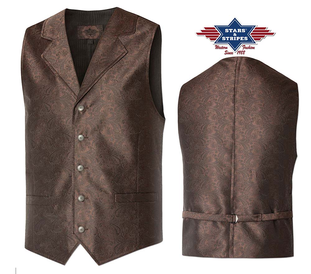 Old Style Western Jacquardweste - Full House, Coywboy, Linedance