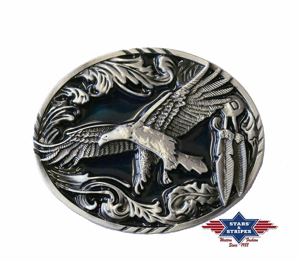 Western Buckle Gürtelschnalle "Adler + Federn"