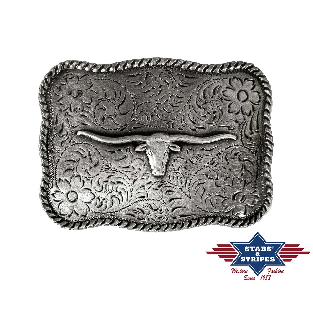Gürtelschnalle, Buckle Motiv Longhorn