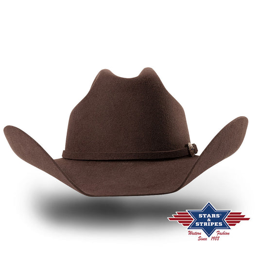 Westernhut Wollfilzhut Wyoming Hutband mit Schnalle, Farbe braun