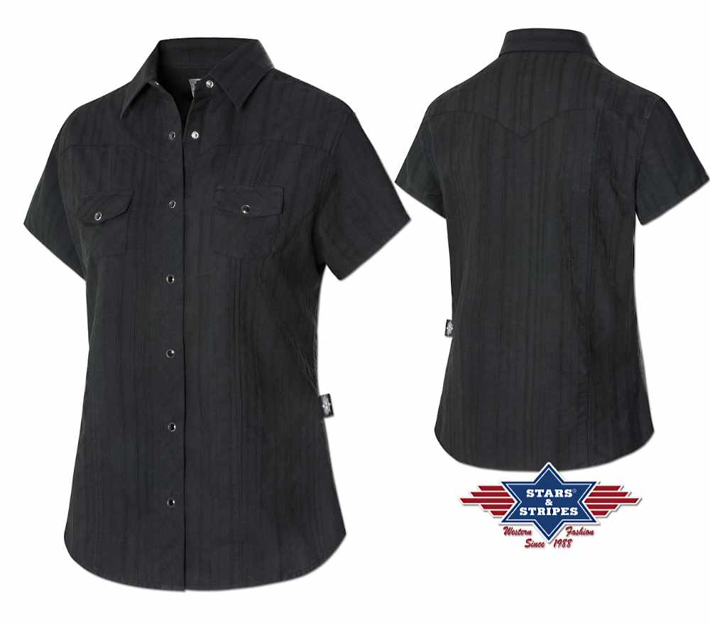 Kurzarm Westernbluse mit Westernpasse