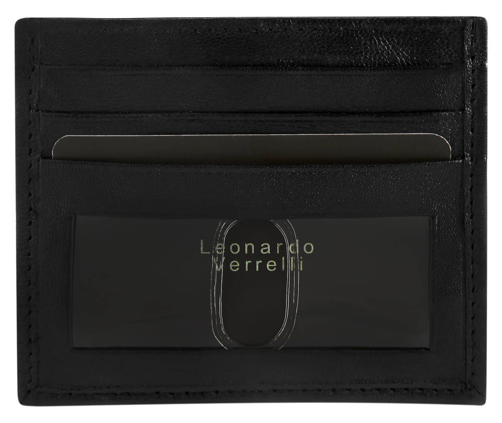 Leonardo Verrelli Geschenkset mit Geldbörse und Kreditkartenmäppchen, schwarz