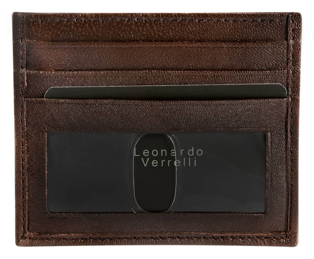 Leonardo Verrelli Geschenkset mit Geldbörse und Kreditkartenmäppchen, braun