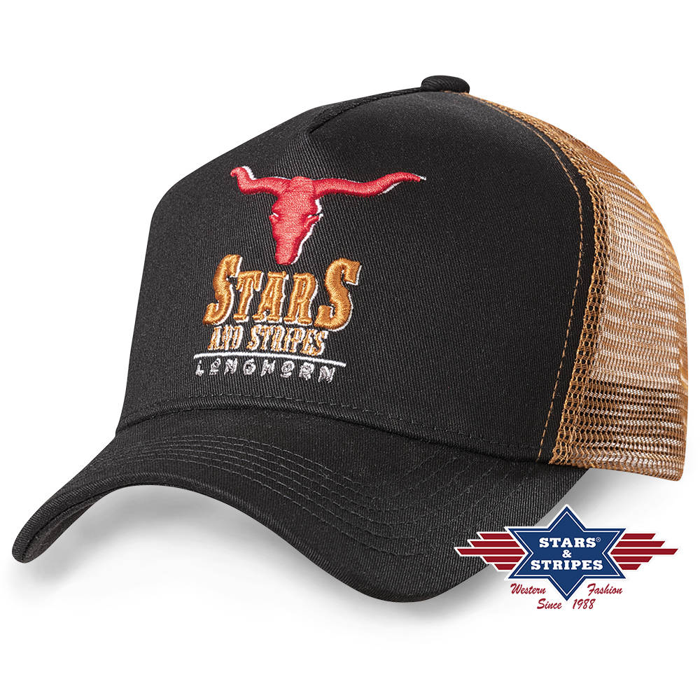 Western Trucker Cap Longhorn, Baseball Cap - schwarz