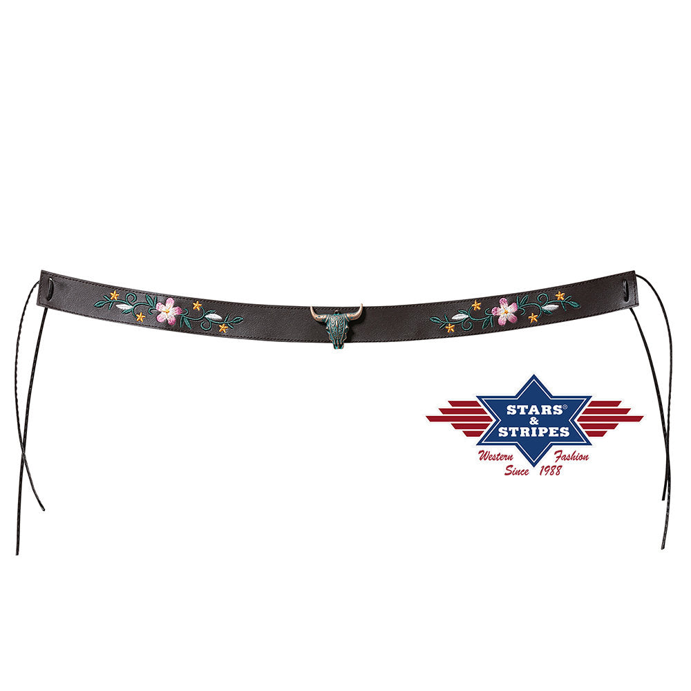 Hutband mit aufwendiger Bestickung + Longhorn