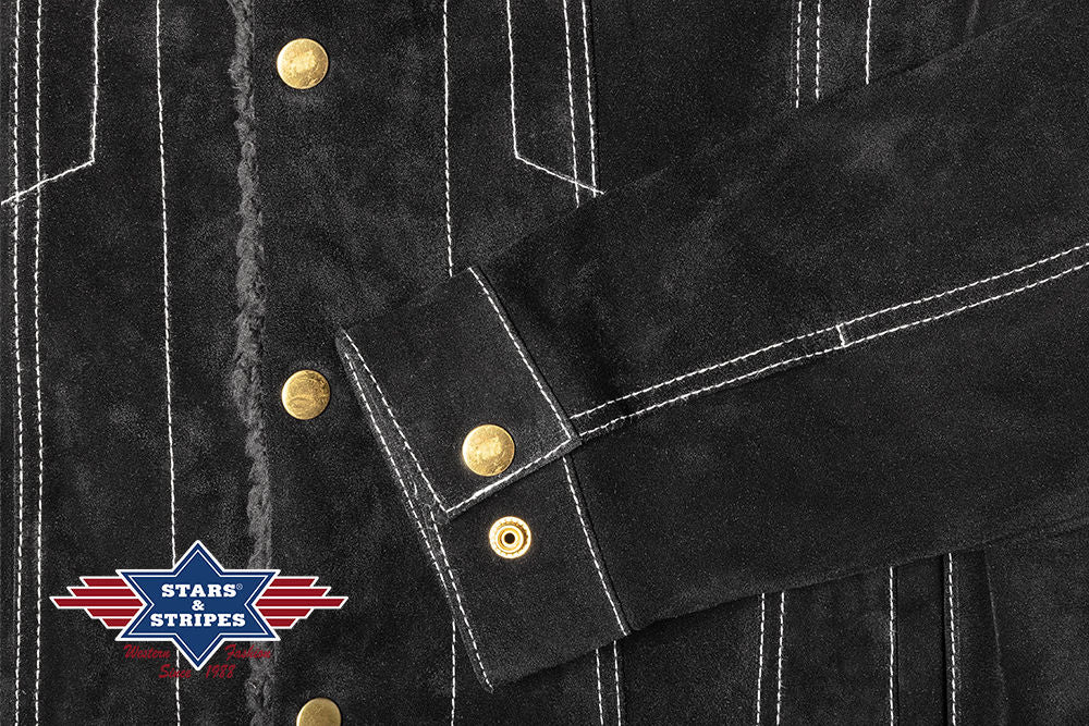 Hunter Black - Weiche Westernjacke Bikerjacke - schwarz