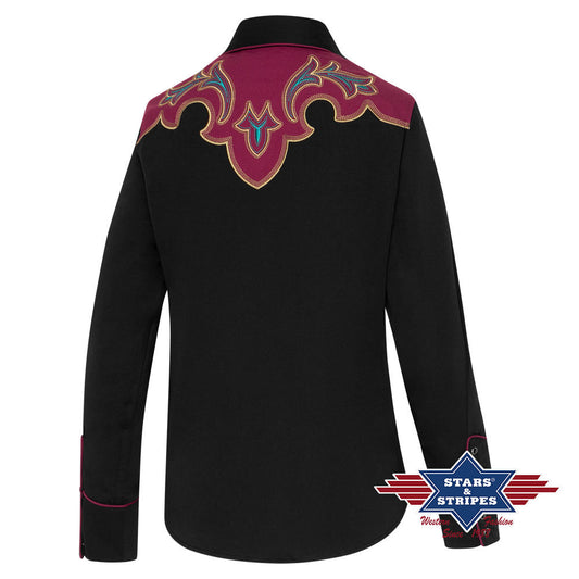 Jenna - Exquisite schwarze Westernbluse