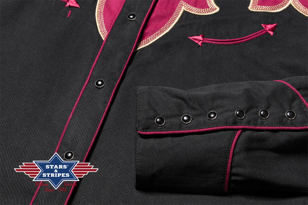Jenna - Exquisite schwarze Westernbluse