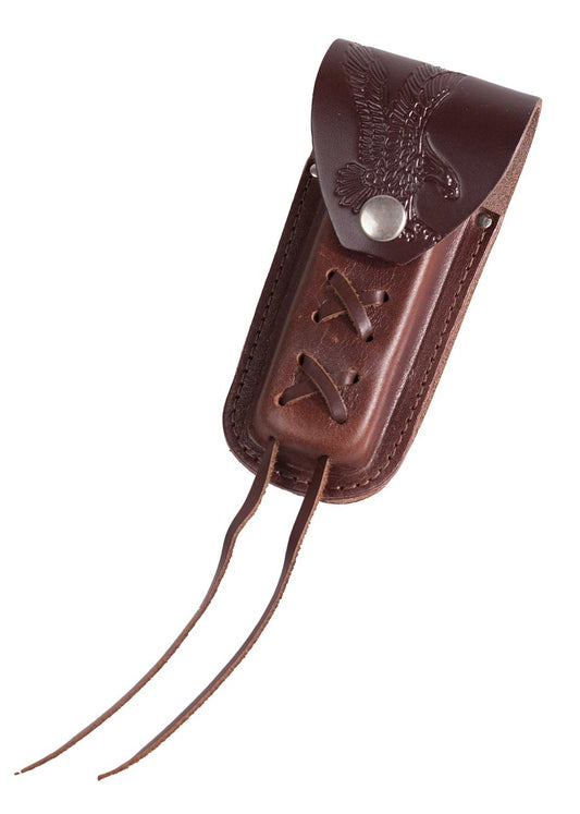 Messertasche, Messergürteltasche, Messeretui mit Flechtung und Adler