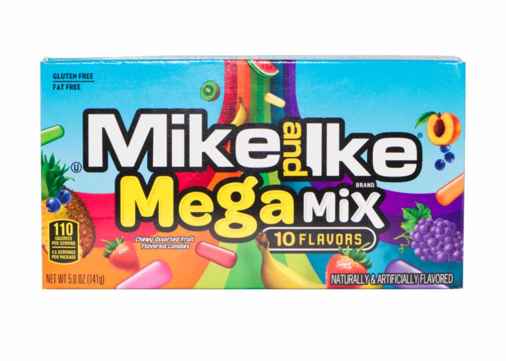 Mike and Ike 10 Flavors Mega Mix Kaudragees, 120g