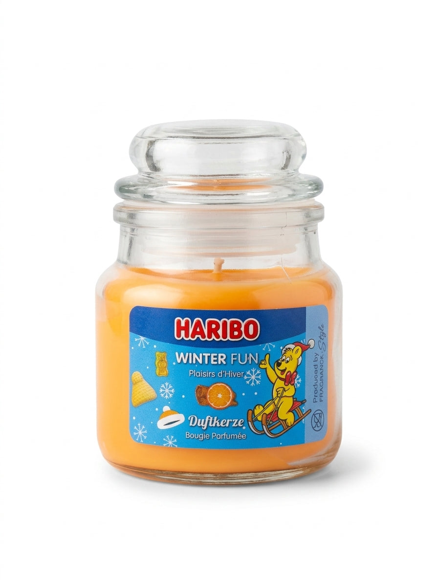 HARIBO Duftkerze Winter Fun 85 g im Glas mit Deckel
