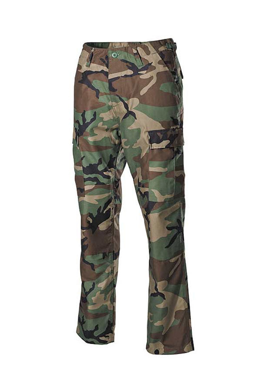 US Kampfhose BDU, woodland, mit doppelten Knien/Hintern