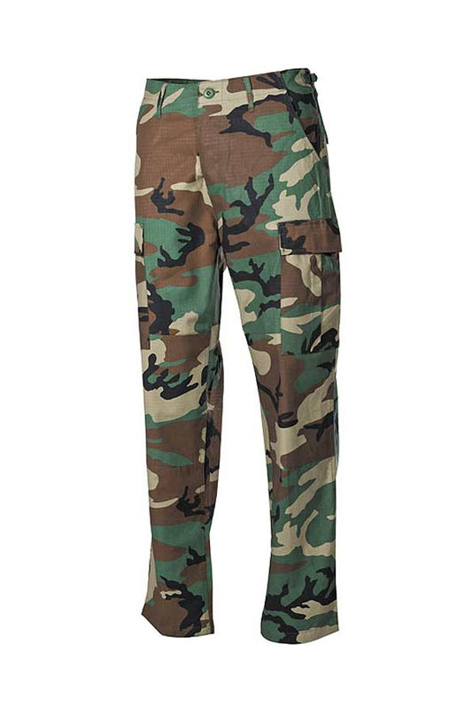 US Kampfhose BDU, Rip Stop, woodland mit doppelten Knien/Hintern