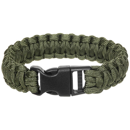Armband, Paracord, oliv mit Clipverschluss