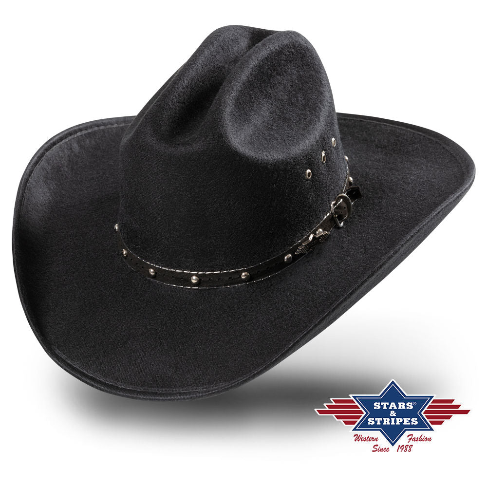 Schwarzer mexikanischer Fauxfelthut, Westernhut, Cowboyhut -Tucson-