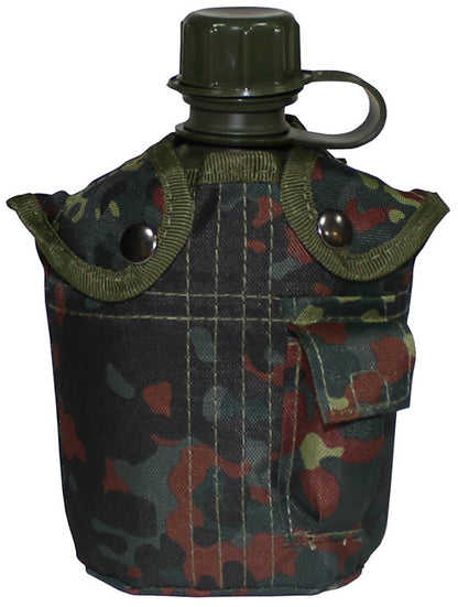 Feldflasche mit Nylonbezug, verschiedene Farben, 1 Liter