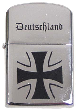 Benzin-Sturmfeuerzeug, chrom poliert, "Deutschland"