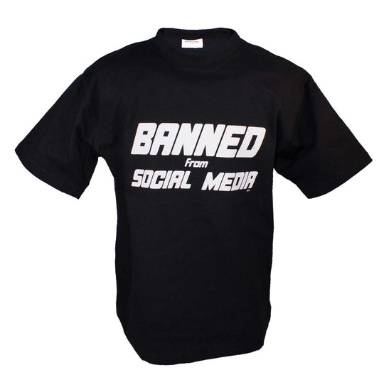 T-Shirt "Banned From Social Media", schwarz