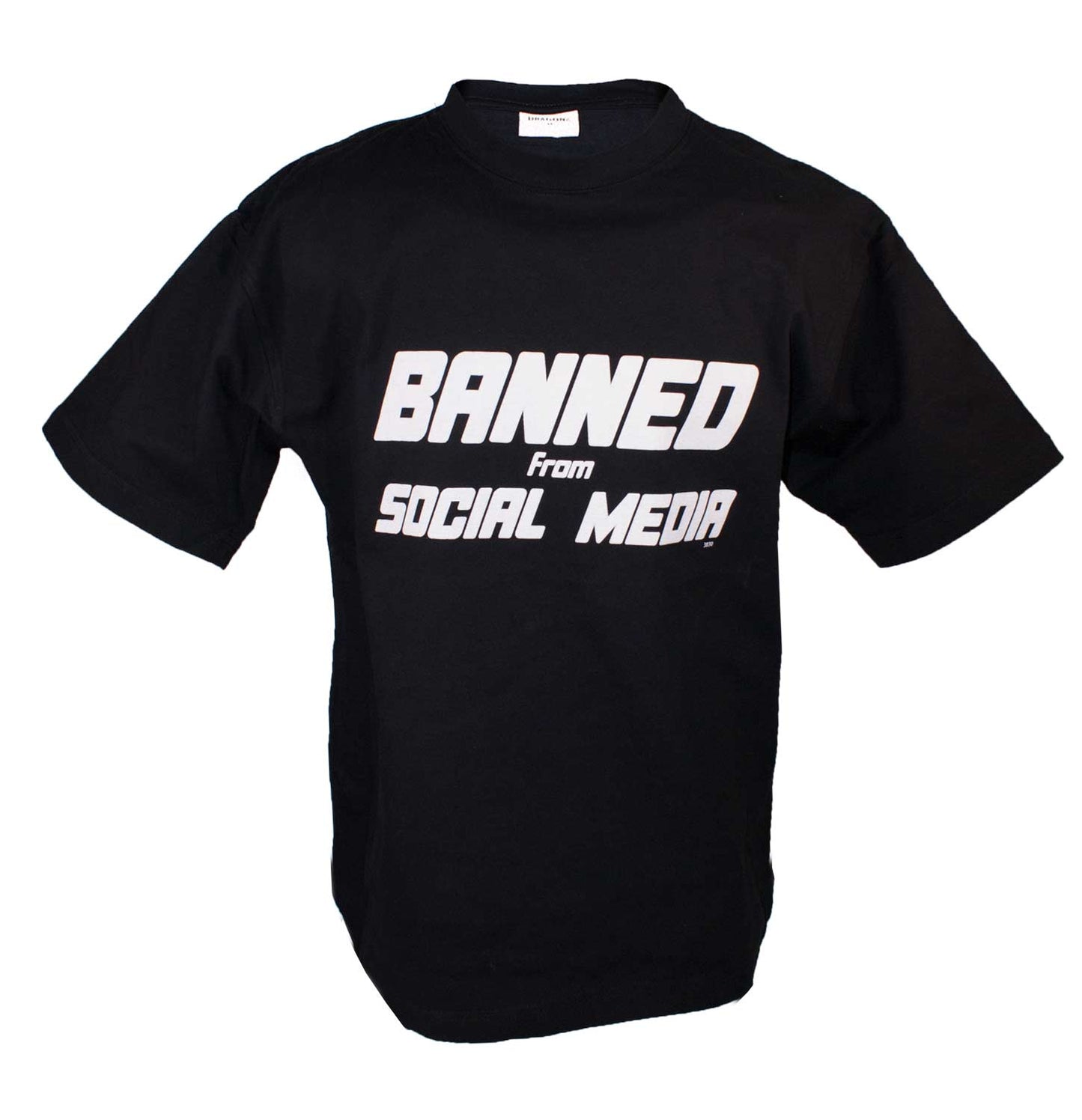 T-Shirt "Banned From Social Media", schwarz