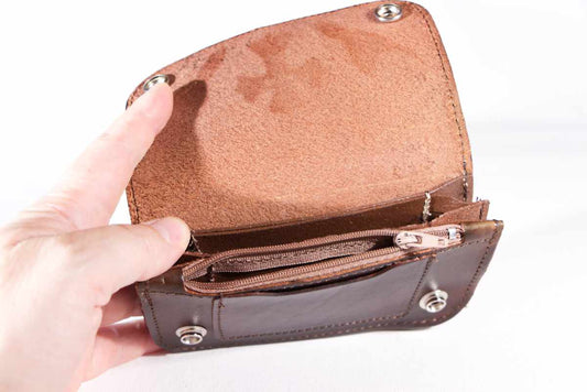 Biker,Trucker Wallet, Geldbörse Kreuz & Tribals, U.S.A. Rindsleder