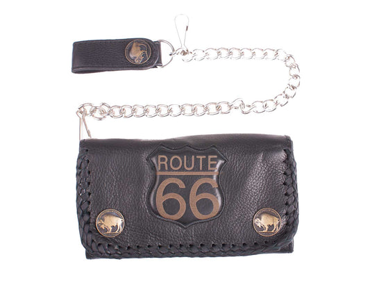 Wallet, Geldbörse "Route 66", Rindsleder schwarz