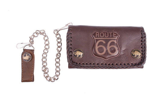 Wallet, Geldbörse "Route 66", braun Rindsleder