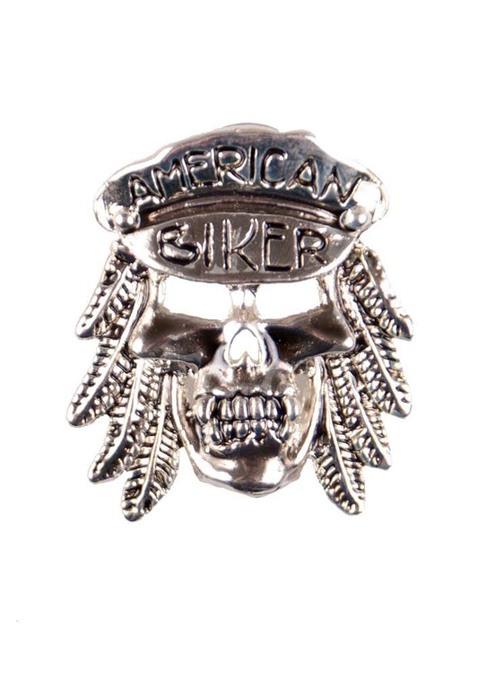 Pin, Anstecker "American Biker" Totenkopf