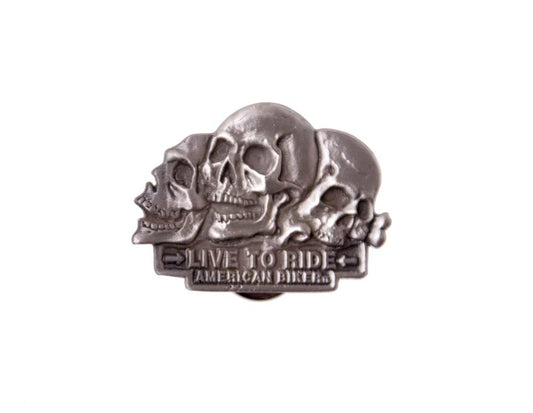 Anstecker, Pin "Live to Ride" Totenköpfe