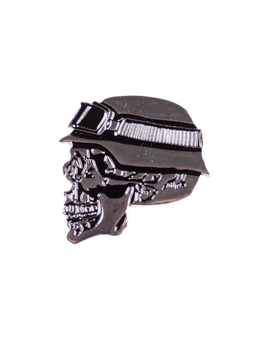Anstecker, Pin Biker Totenkopf mit Helm