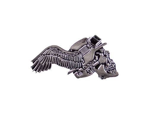 Anstecker, Pin Biker Totenkopf mit Flügel