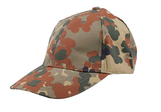 Kinder BB Cap, mit Schild, größenverstellbar, flecktarn