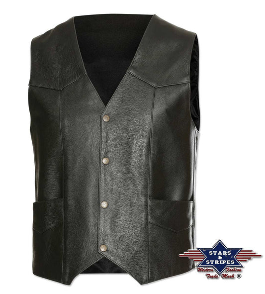 Herren Rindslederweste, Bikerweste Western Weste Stars&Stripes