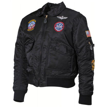 US Kinder-Pilotenjacke, Bomberjacke, CWU, mit Fliegerabzeichen, Jacke