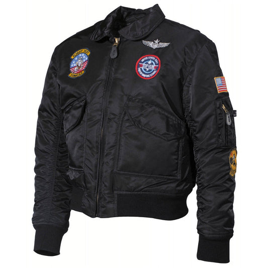 US Kinder-Pilotenjacke, Bomberjacke, CWU, mit Fliegerabzeichen, Jacke
