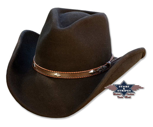 Wollfilz Hut, Westernhut Cowboyhut -Dallas Black-