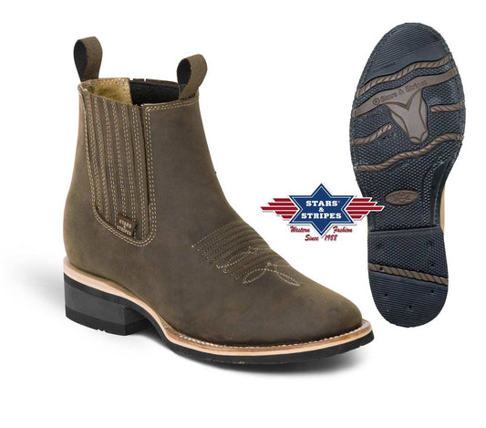 Westernstiefel Cowboystiefel Gummisohle halbhoch 100% Rindsleder Stars&Stripes 45