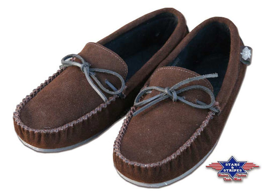 Klassische Western-Mokassins aus hochwertigem Rind-Veloursleder LAKOTA 39