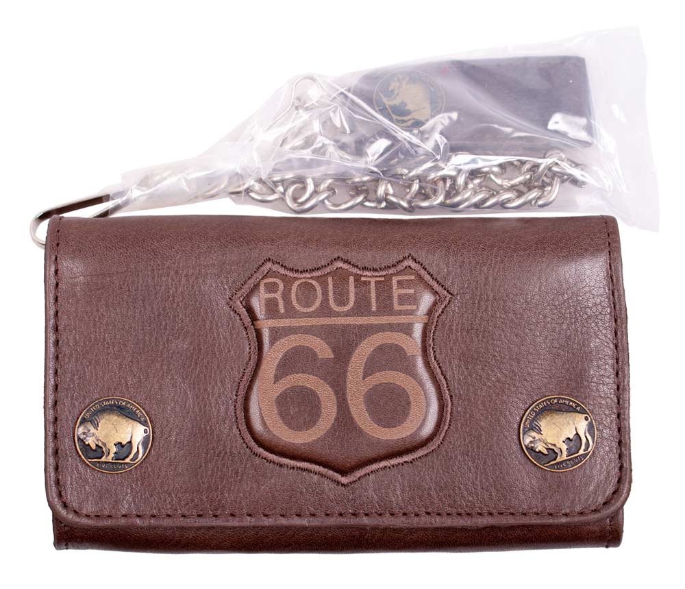 Wallet, Geldbörse "Route 66", Rindsleder braun
