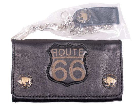 Wallet, Geldbörse "Route 66", Rindsleder schwarz
