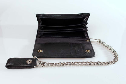 Wallet Biker Trucker Geldbörse Portemonnaie -USA Flagge- Leder schwarz