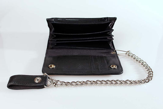Wallet Biker Trucker Geldbörse Portemonnaie -USA Flagge- Leder schwarz