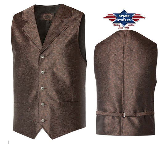 Old Style Western Jacquardweste - Full House, Coywboy, Linedance