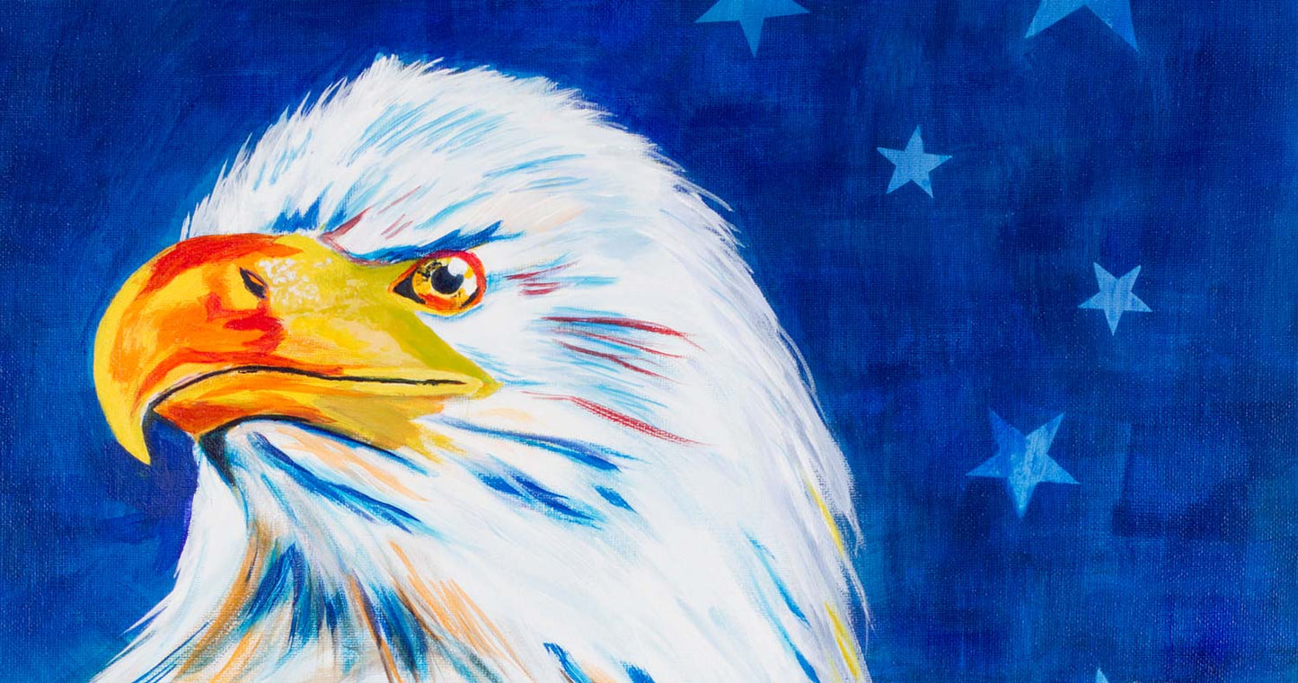 Adler, Weißkopfseeadler, American Eagle, modernes Acrylbild auf Keilrahmen 80cm x 60cm, signiertes Originalbild
