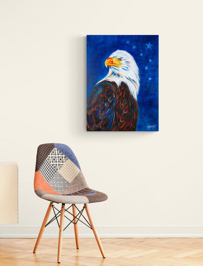 Adler, Weißkopfseeadler, American Eagle, modernes Acrylbild auf Keilrahmen 80cm x 60cm, signiertes Originalbild